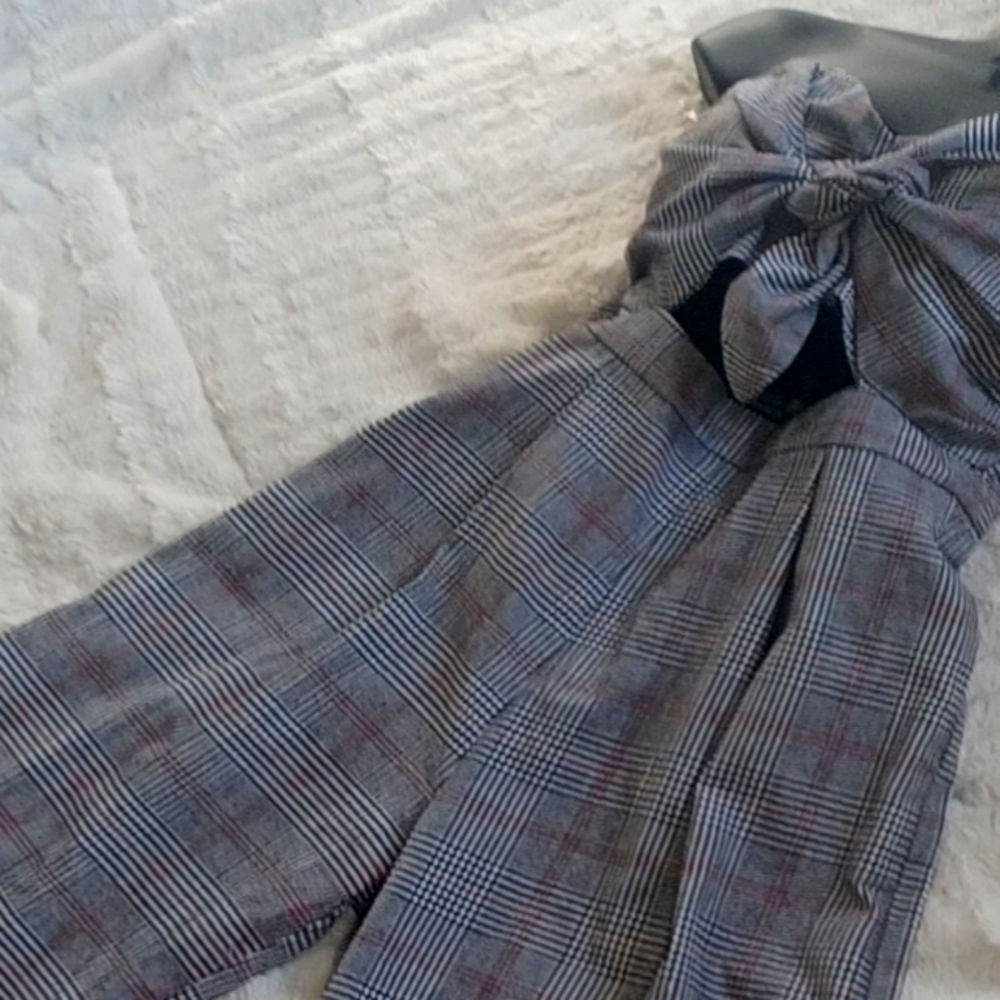 Plaid One Piece Jumper Crop Top